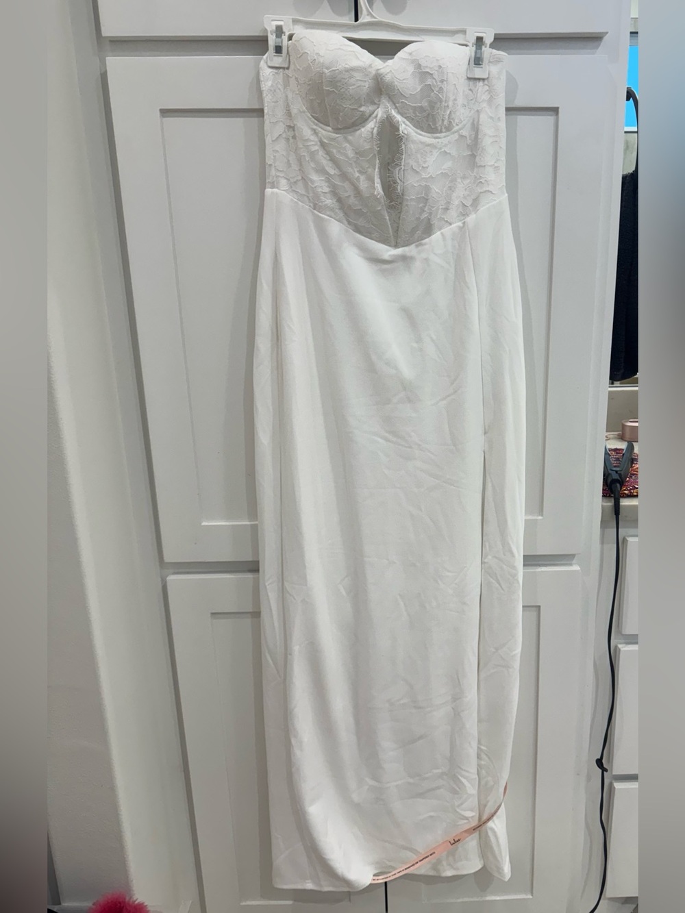 Lulus full length strapless dress size large nwt